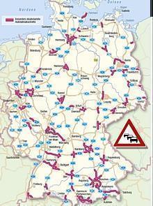 Die Stauprognose des ADAC für das Wochenenende vom 24. bis 26. August 2007. Grafik: Auto-Reporter/ADAC